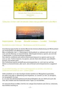 Daniela Weh Gesundheitsberartung Newsletter März 2020