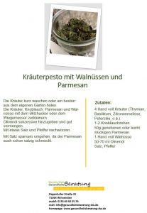 Rezept Kräuterpesto - Daniela Weh Gesundheitsberatung