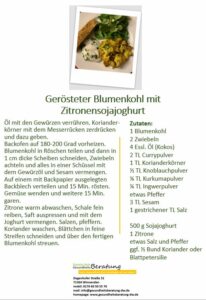 Gerösteter Blumenkohl mit Zitronensojajoghurt - Daniela Weh Gesundheitsberatung