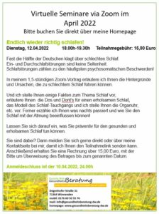 Endlich wieder richtig schlafen - Daniela Weh Gesundheitsberatung
