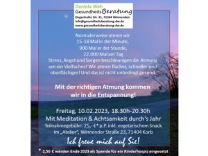 Meditation & Achtsamkeit am 10.02.23 - Daniela Weh Gesundheitsberatung